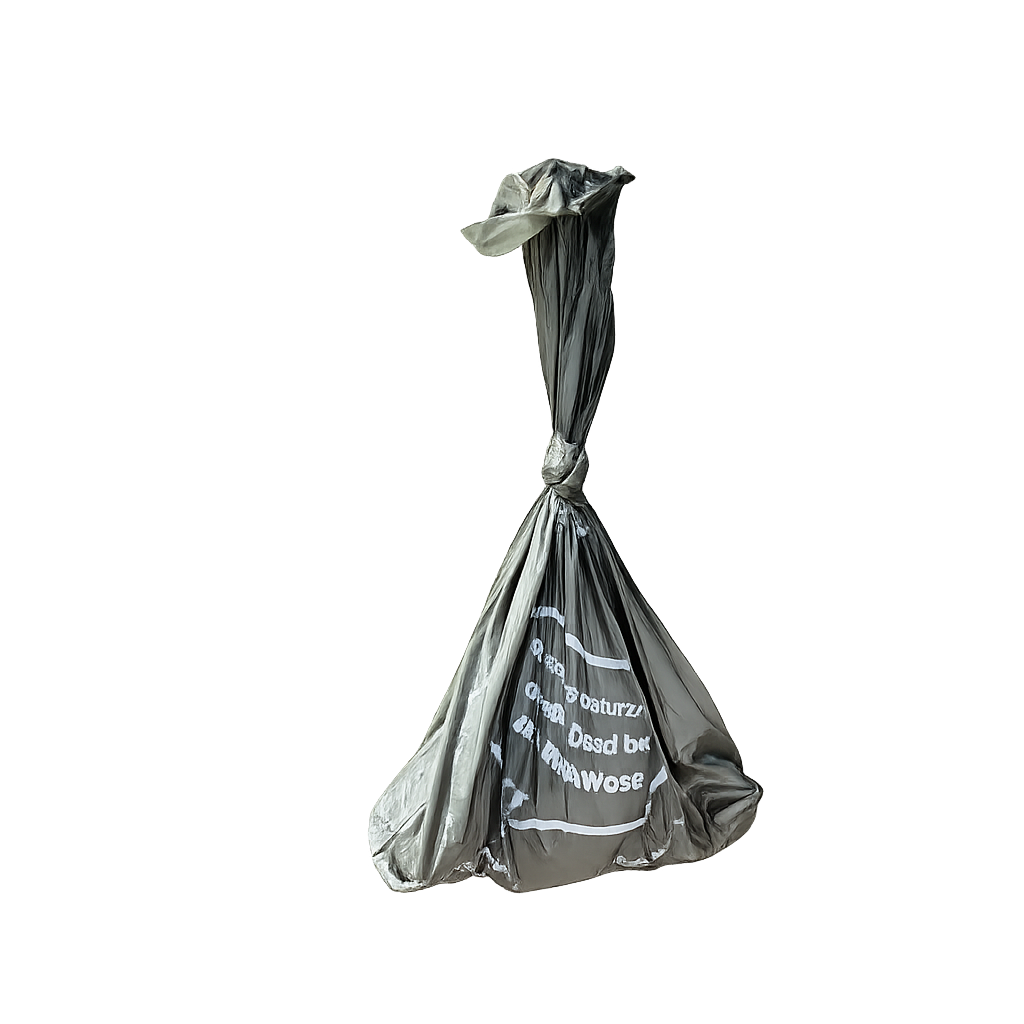 Tied poop bag